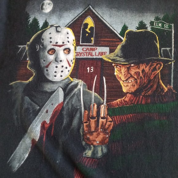 Nightmare On Elm Street Freddy Krueger Vs Jason Black T-Shirt size medium - Picture 4 of 6